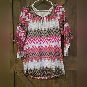 TACERA Chevron Patterned Women's Top Size XL